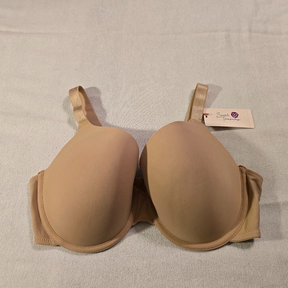 Secret Treasures 40D NEW Full Figure T Shirt Bra Beige NWT Adjustable Straps.